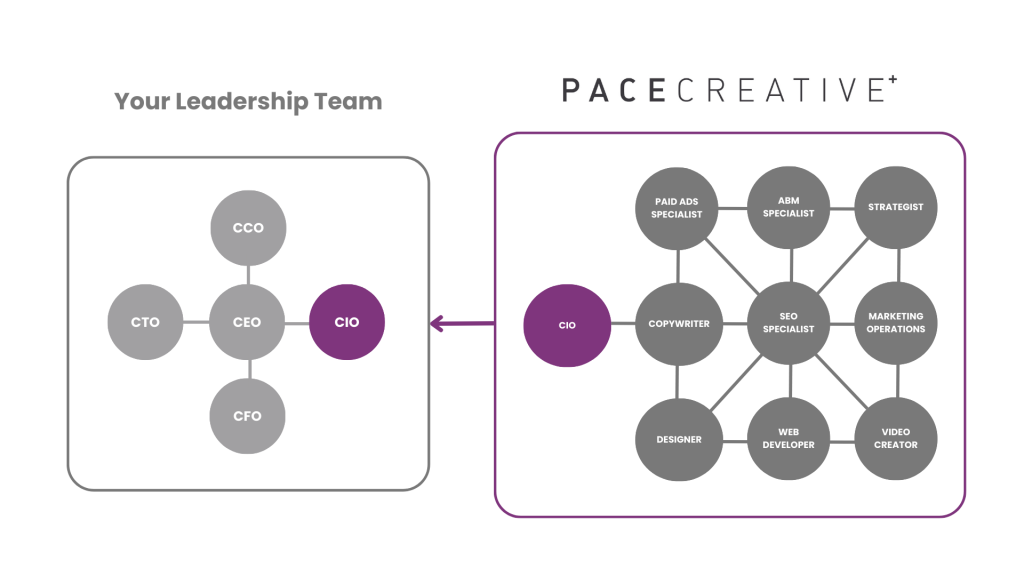 Your team's leadership and Pace Creative's leadership