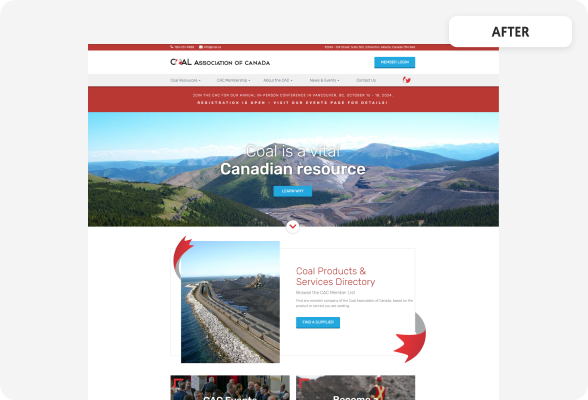 COAL website after