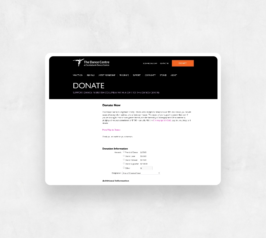 Case study for The Dance Centre